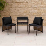Elegant Brown Outdoor Rattan Dining Set - MWOUT7 - Image 2