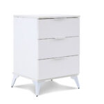 Modern White 3 Drawer Nightstand - MW351