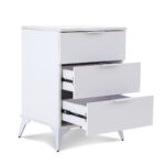 Modern White 3 Drawer Nightstand - MW351