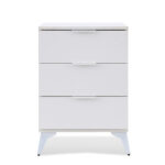 Modern White 3 Drawer Nightstand - MW351