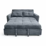 2 Seater Corduroy Pull-Out Sofa Bed – Grey / Olive – MWC222