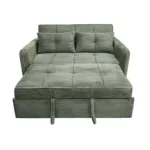 2 Seater Corduroy Pull-Out Sofa Bed – Grey / Olive – MWC222 - Image 6