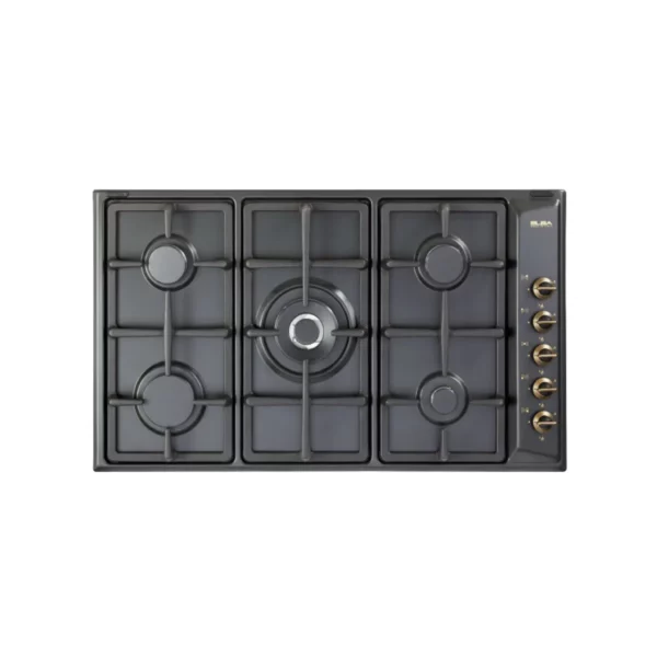 ELBA Elio 90cm 5 Burner Gas Hob (Anthracite) - 02/EN95-545AND