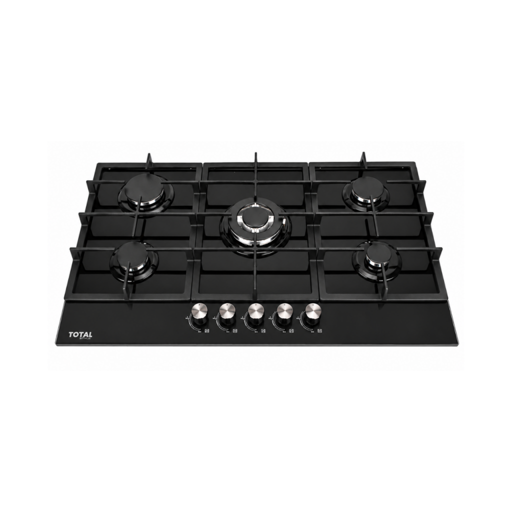Totai - 90cm 5 Burner Gas Hob Gas On Glass - 03/TS5BNR-GG