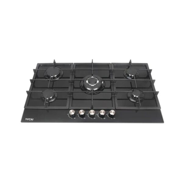 Totai - 90cm 5 Burner Gas Hob Gas On Glass - 03/TS5BNR-GG