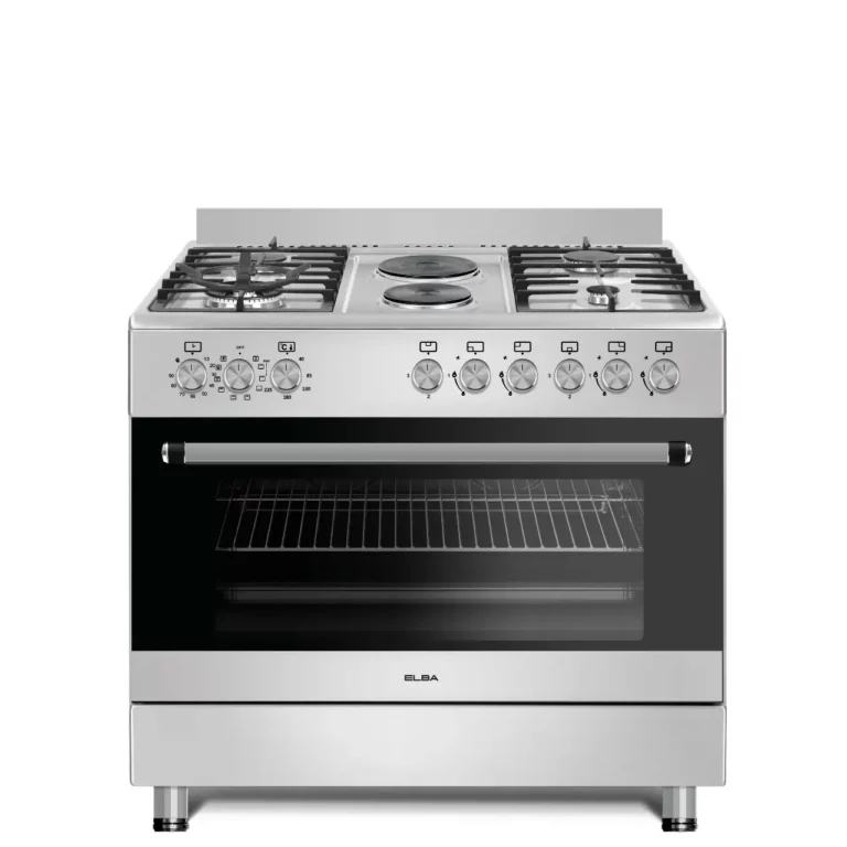 Elba Essential - 4 Burner Gas-2 Electric Plate Stove 90cm Silver - 04/96CL727