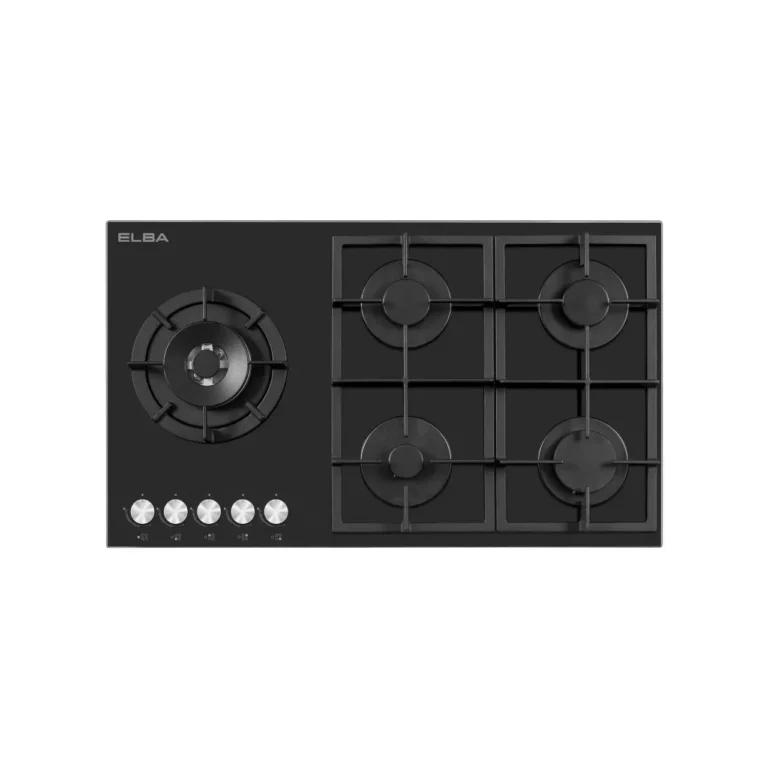 ELBA 90cm 5 Gas Burner Gas On Glass Hob (Black)- 04/T90-565G