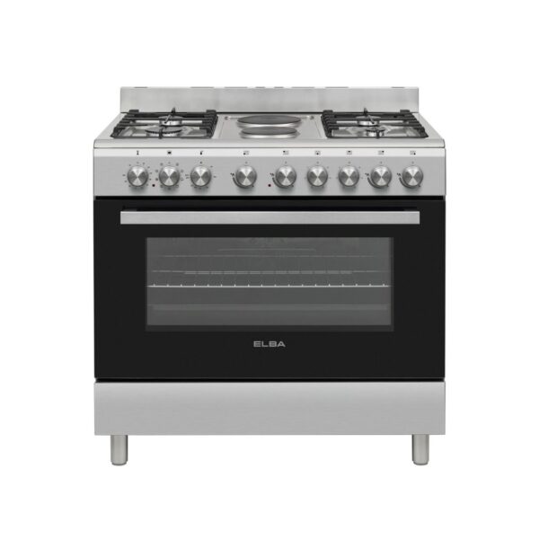 Elba Essential - 4 Burner Gas-2 Electric Plate Stove 90cm Silver - 04/96CL727