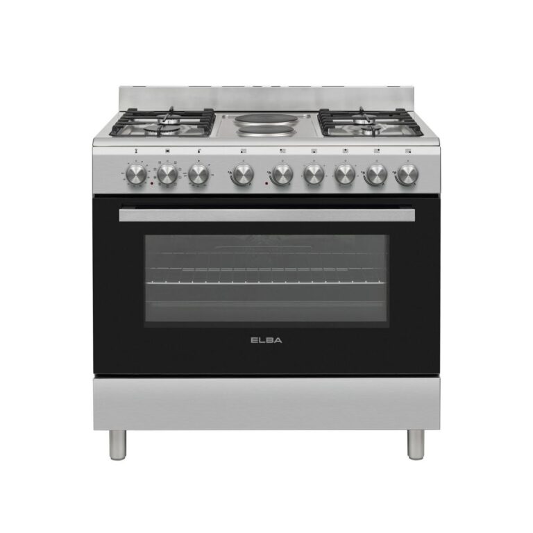 Elba Essential - 4 Burner Gas-2 Electric Plate Stove 90cm Silver - 04/96CL727