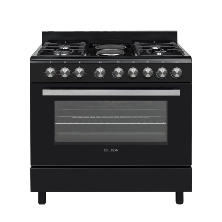 Elba Essential- 4 Burner Gas-2 Electric Plate Stove 90cm Black - 04/96CL727B
