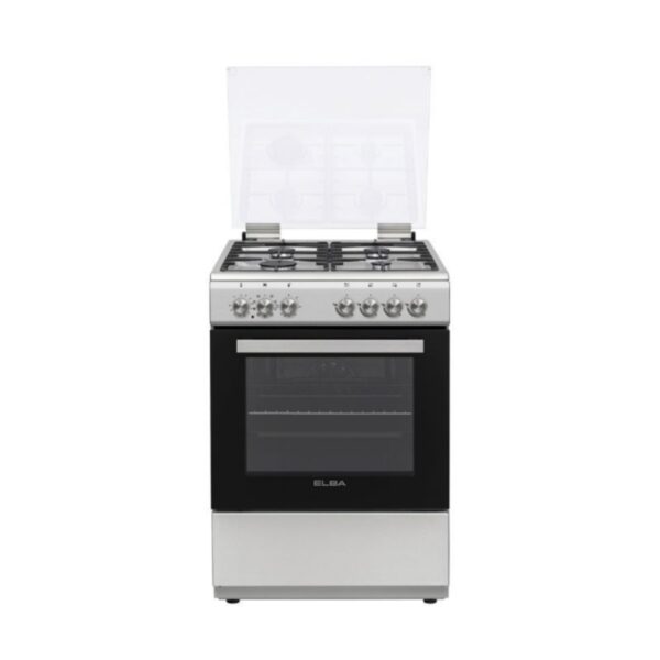 ELBA Gas Stove 4 Burner - Electric Oven - 60cm Stainless Steel - 04/66CL442