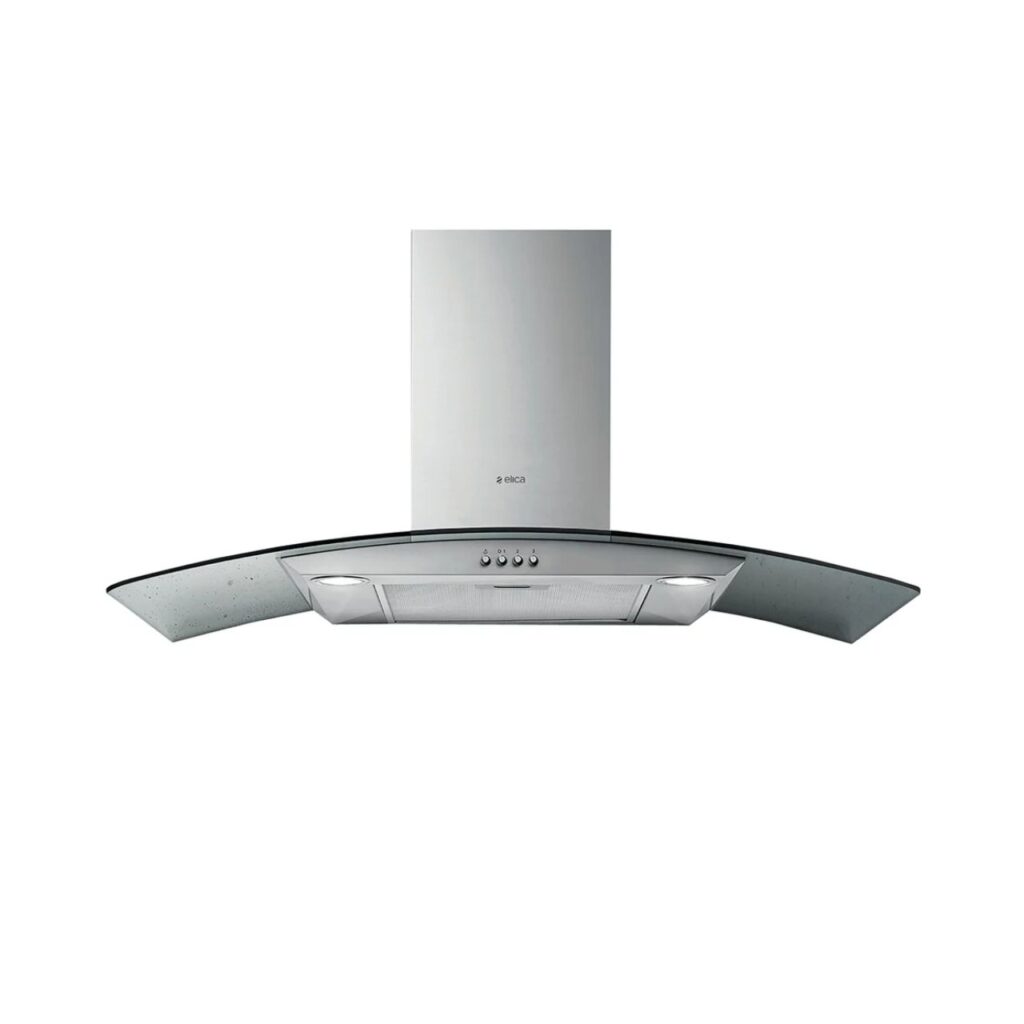 Totai - 90cm Curved Glass Cooker Hood - 09/IBER 90 INOX