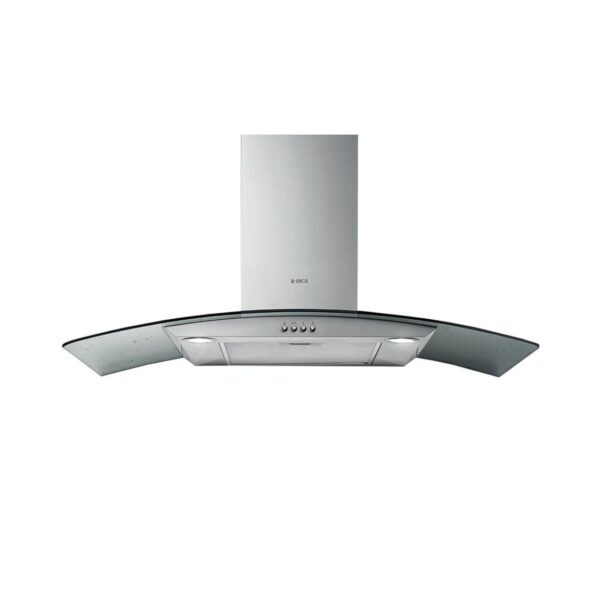 Totai - 90cm Curved Glass Cooker Hood - 09/IBER 90 INOX