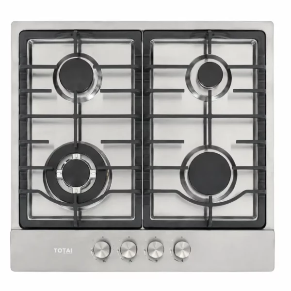Totai - 60cm 4 Burner Gas Hob Black Stainless Steel - 03/TS4BNR-BSS