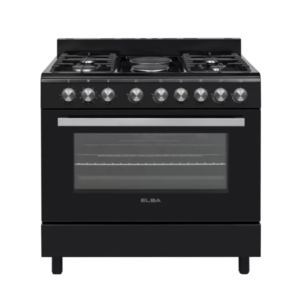 Elba Essential- 4 Burner Gas-2 Electric Plate Stove 90cm Black - 04/96CL727B
