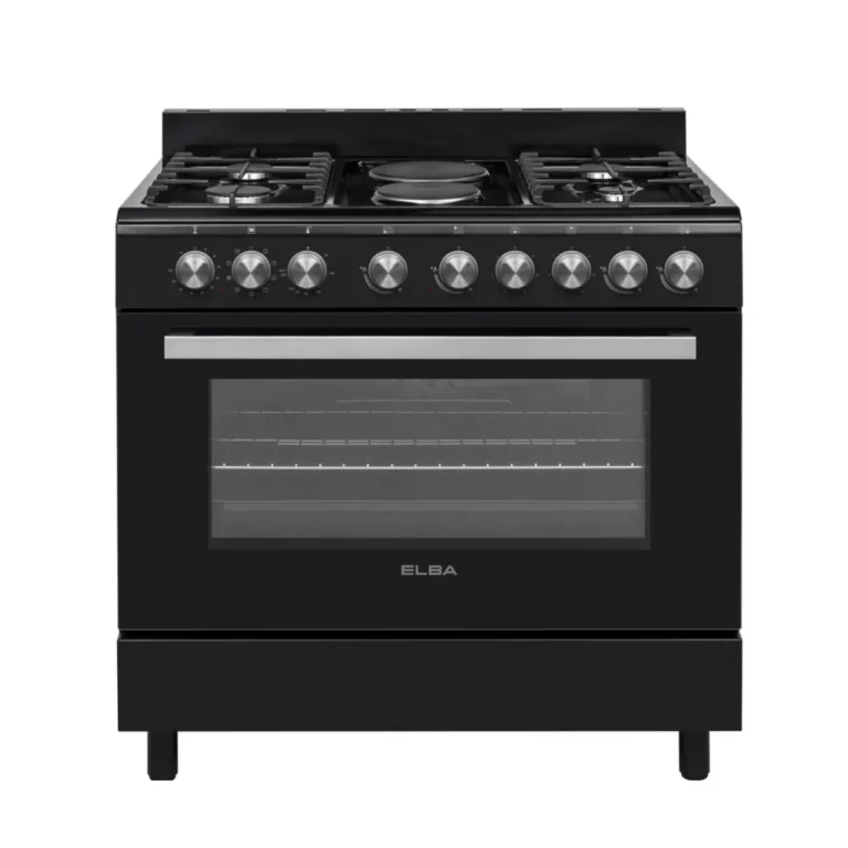 Elba Essential- 4 Burner Gas-2 Electric Plate Stove 90cm Black - 04/96CL727B