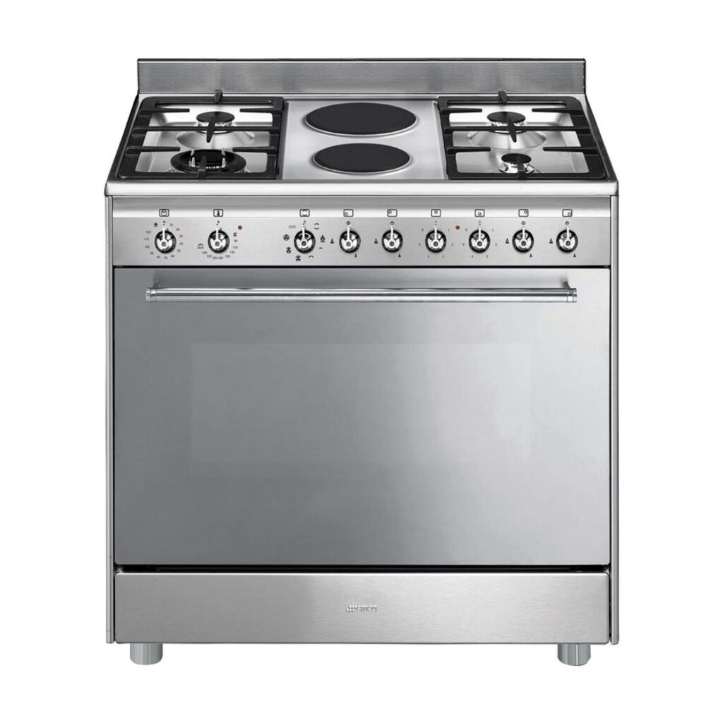 Smeg - 90cm Gas Electric 6 Burner Cooker - SSA92MAX9