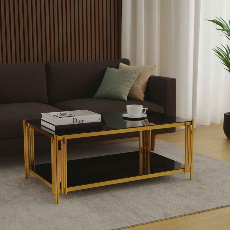 LuxeGold Glass Coffee Table – MWCTG12
