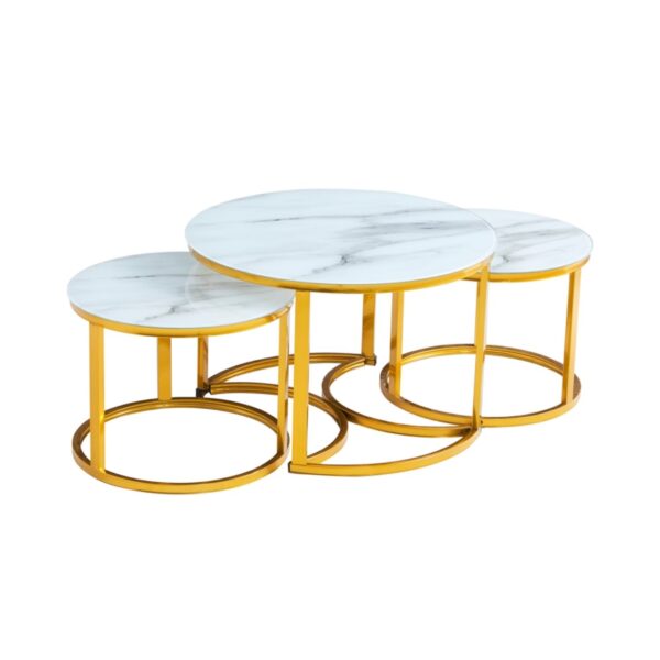 Golden Marble Trio Coffee Table – MWCTG13
