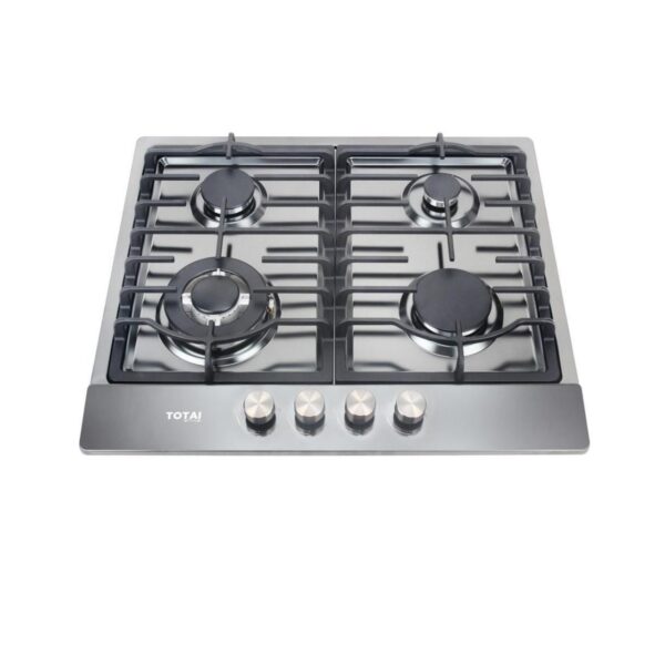 Totai - 60cm 4 Burner Gas Hob Black Stainless Steel - 03TS4BNR-BSS