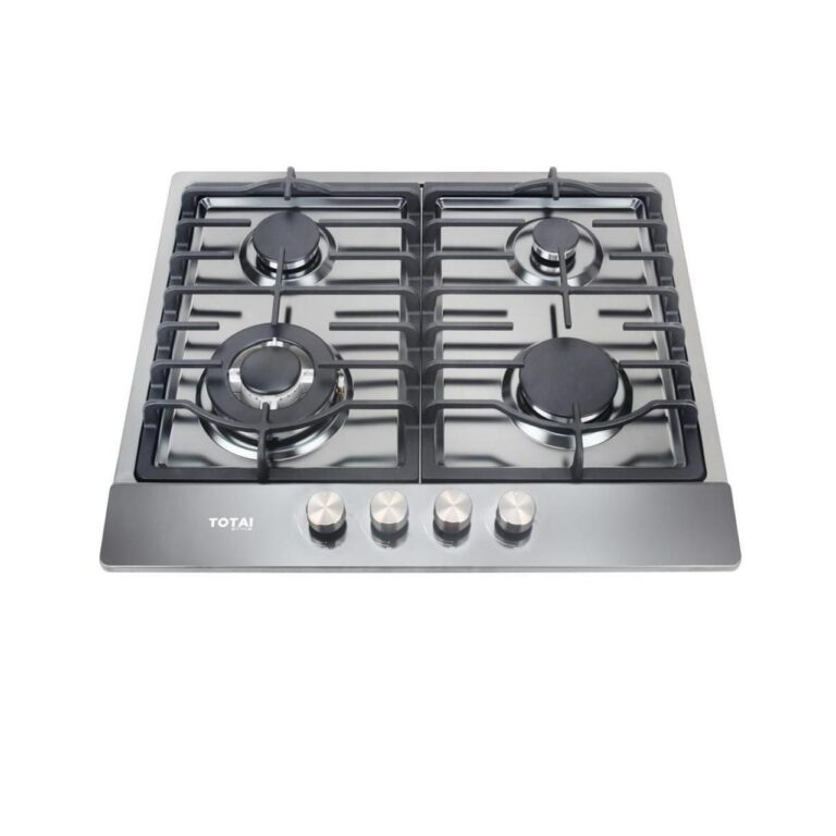 Totai - 60cm 4 Burner Gas Hob Black Stainless Steel - 03TS4BNR-BSS