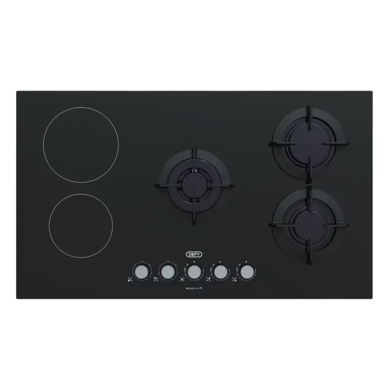 Defy - 90cm Hybrid Hob 3 Gas Burner 2 Ceramic Plates - DHG902