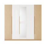 Signature Series 5 Door Wardrobe – White + Woodgrain