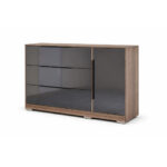 Modern Chest Of Drawers - Grey + Oak