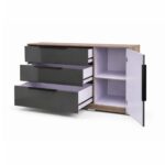 Modern Chest Of Drawers - Grey + Oak - Image 3