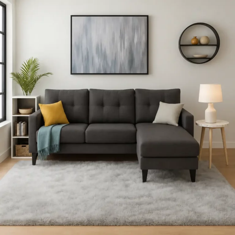 Urban Lounger 3-Seater Sofa with Ottoman + FREE Rug, Coffee Table & Bookshelf