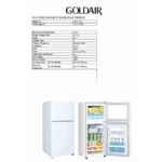 Goldair 120L White Upright Freezer and Bottom Fridge - GDD-120
