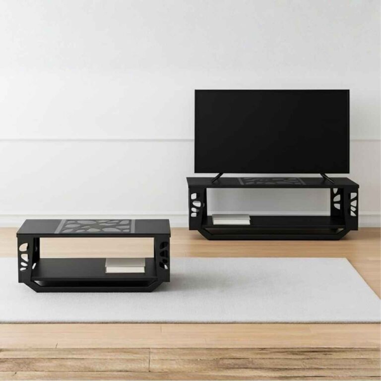 Black Designer TV Unit and Coffee Table Combo