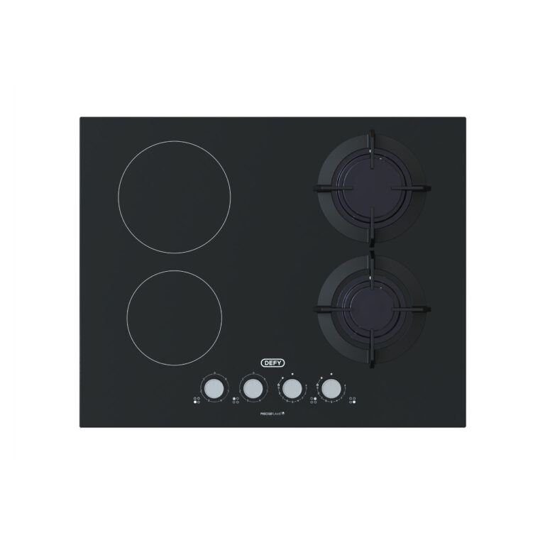 Defy - 65cm Hybrid Hob 2 Gas Burner 2 Ceramic Plates - DHG606