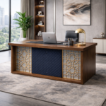 Executive Walnut Office Desk 1.4M - Image 4
