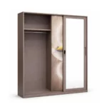 2 Door Metal Wardrobe with Mirror & Safe Compartment – MWMF222