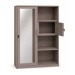 2 Door Metal Wardrobe with Mirror & Safe Compartment – MWMF222