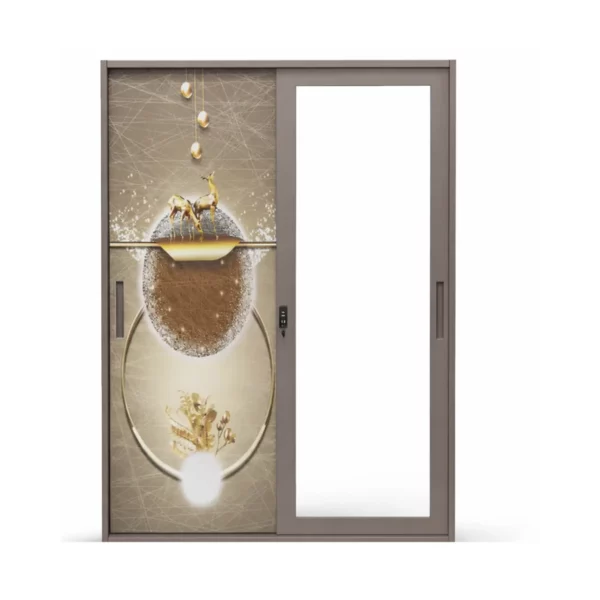 2 Door Metal Wardrobe with Mirror & Safe Compartment – MWMF222 -4