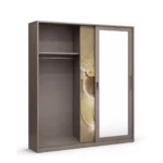 2 Door Metal Wardrobe with Mirror & Safe Compartment – MWMF222