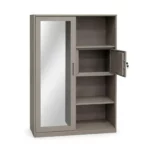 2 Door Metal Wardrobe with Mirror & Safe Compartment – MWMF222