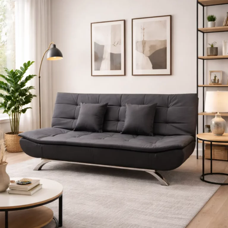 Modern Sofa Bed - PVC BLACK - F119