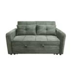 2 Seater Corduroy Pull-Out Sofa Bed – Grey / Olive – MWC222 - Image 5