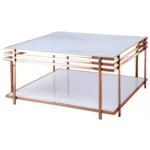 Square Coffee Table –ROSE GOLD + WHITE - MWCTRG04