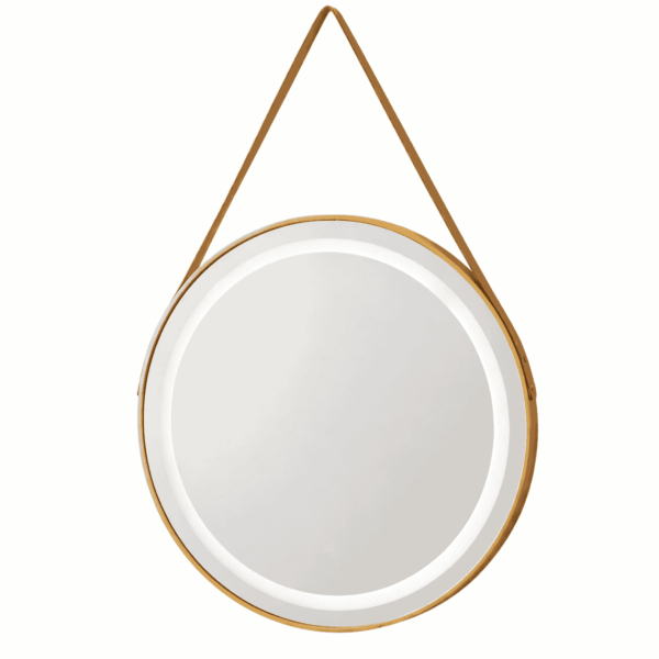 Round Gold Frame LED Halo Wall Mirror – MWMR09LS