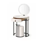 Round LED Mirror Dressing Table – Grey – MWMRDRT07