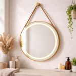 Round Gold Frame LED Halo Wall Mirror – MWMR09LS - Image 2