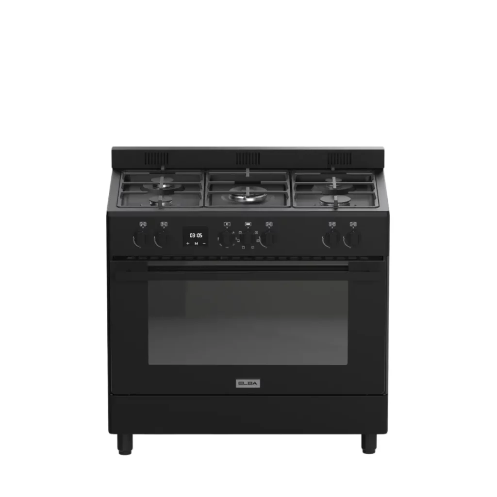 Elba 90cm 5 Burner Gas Stove Black – 04/9S4EX827MB