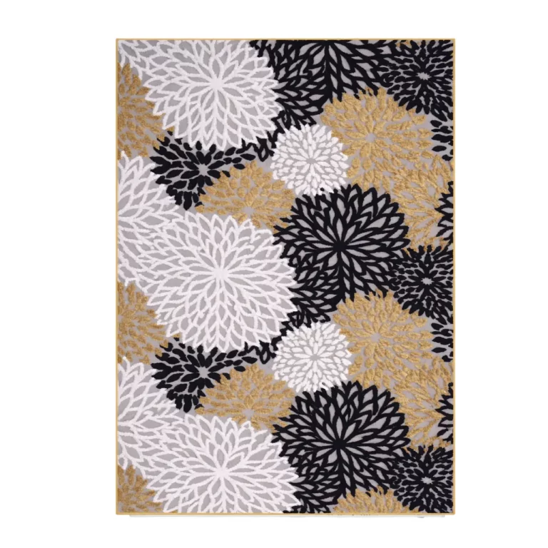 Modern Floral Beige Shaved Carpet - CSR4408