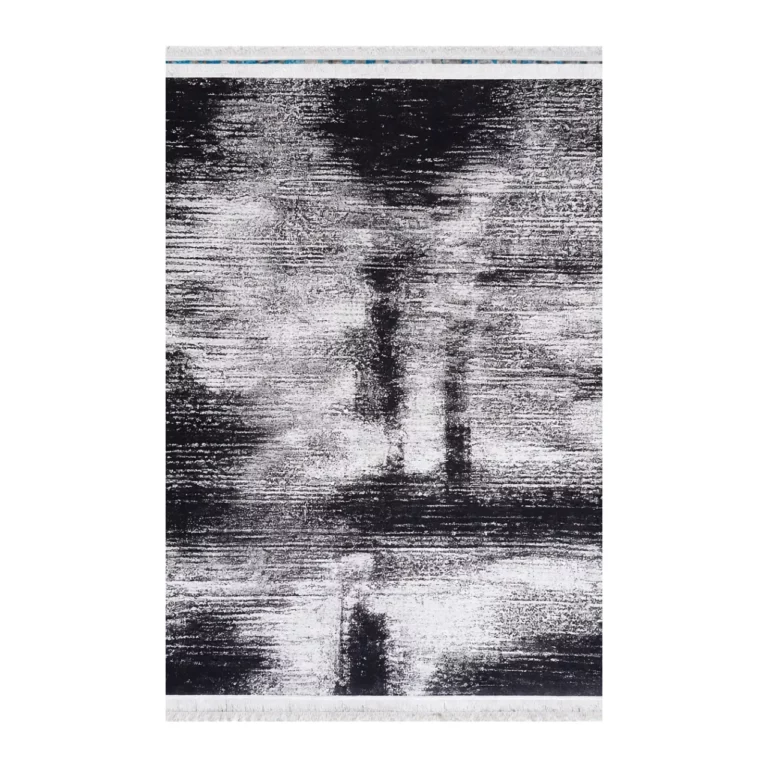 Modern Black and White Printed Rug - CPR2218