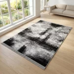 Modern Black and White Printed Rug - CPR2218