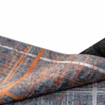 Modern Industrial Grey & Rust Printed Rug - CPR2219